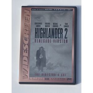Highlander 2 Renegade Version DVD 1991 Director's Cut Sean Connery Widescreen R